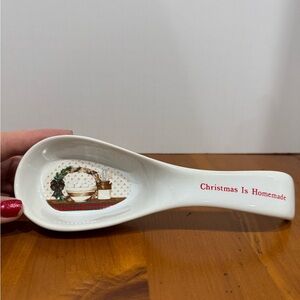 Vintage 1988 Christmas spoon rest with original box